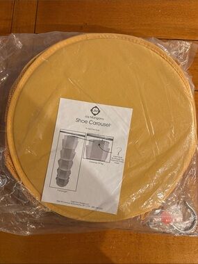 NEW: Joy Mangano Yellow Hanging Shoe Carousel Organizer